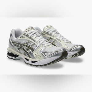 ASICS White and Silver Women's Athletic Running Shoes